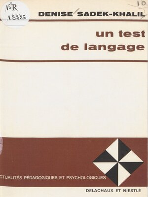 cover image of Un test de langage